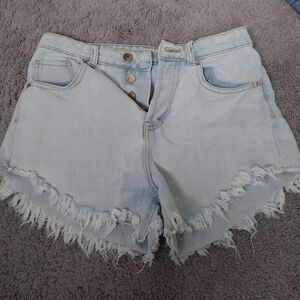 Wild Fable Light Wash Frayed Jean Shorts